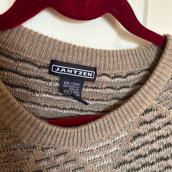 Vintage XXL oversized brown and grey patterned sweater - Picture 2 of 3